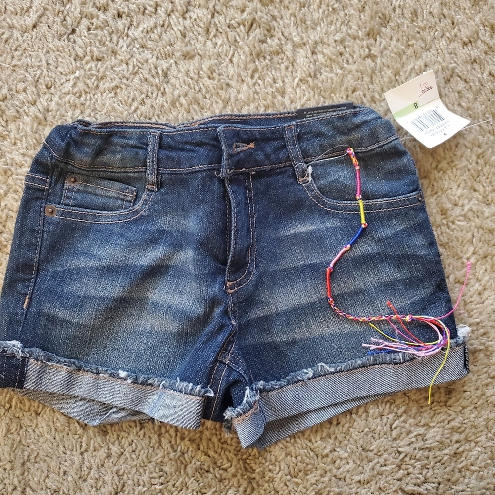 Lucky Brand Blue Jean Shorts with Distressed Detailing
